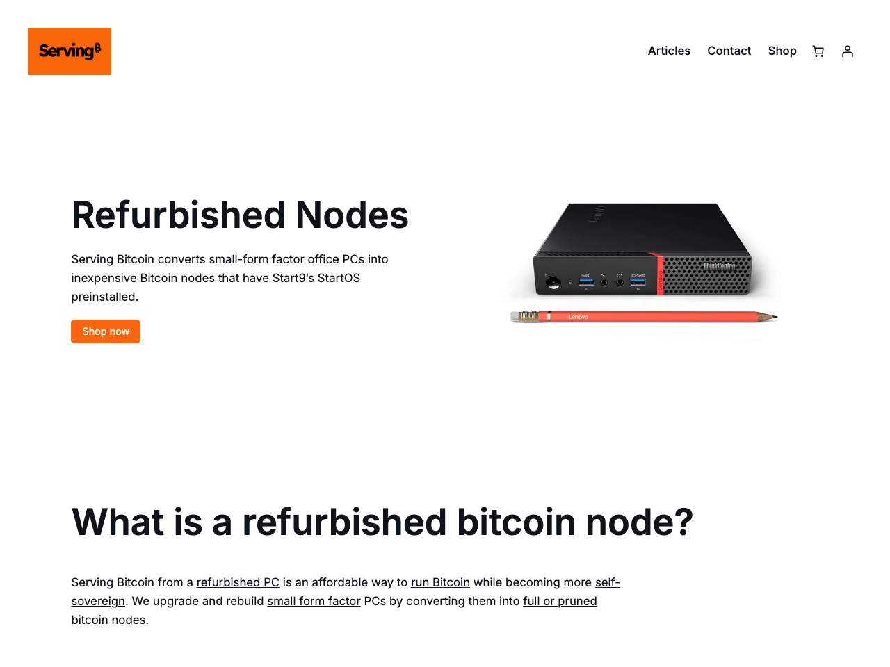 Serving Bitcoin shop