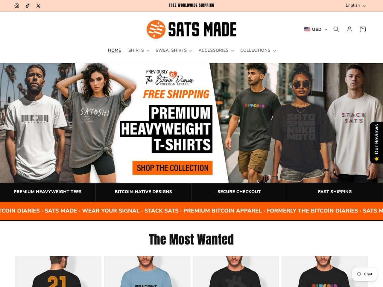 The Bitcoin Diaries Fashion shop